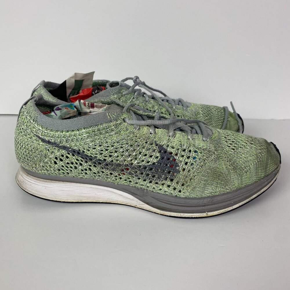 Nike Flyknit Racer Running Shoes Men's 9 Pistachio Green Sneakers 526628 103 - Picture 1 of 16
